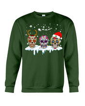 Load image into Gallery viewer, Merry Christmas Three Skulls Christmas T-Shirt Gift Sweatshirt