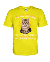 Load image into Gallery viewer, Cat Lovers T-Shirt Not Arguing Just Explaining Guys V-Neck