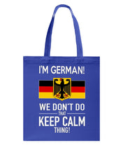 Load image into Gallery viewer, Keep Calm German Funny Quote Basketweave Tote Bag