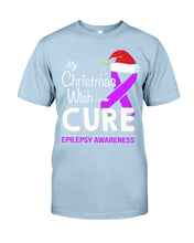 Load image into Gallery viewer, Epilepsy Awareness - My Christmas Wish Is A Cure Guys Tee