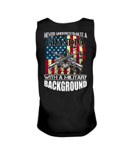 Load image into Gallery viewer, Never Underestimate A Grandpa Black T-Shirt Unisex Tank Top