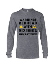 Load image into Gallery viewer, Warning Redhead With Thick Thighs Quote Mug Unisex Long Sleeve