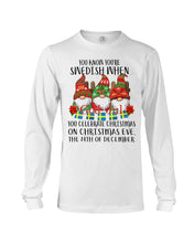 Load image into Gallery viewer, Swedish Christmas Gnome Cute Gift Tee Unisex Long Sleeve