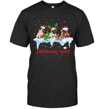 Load image into Gallery viewer, Pug Christmas Gift Black T-Shirt Guys Tee