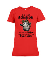 Load image into Gallery viewer, My Inner Heifer Doesn&#39;t Play Nice Funny Quote T-Shirt Ladies Tee