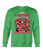 Load image into Gallery viewer, A Woman Loves Georgia Bulldogs Custom Tee Sweatshirt