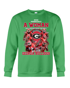 A Woman Loves Georgia Bulldogs Custom Tee Sweatshirt