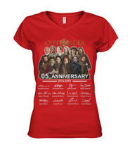 Load image into Gallery viewer, Outlander Tv Series 5 Years Anniversary 2014 - 2019 Autograph T-Shirt Ladies V-Neck