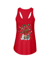 Load image into Gallery viewer, Christmas Tree Cat Lovers Cute Funny T-Shirt Ladies Flowy Tank
