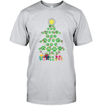 Load image into Gallery viewer, Cute Dog Paws Christmas Tree Shirt Guys Tee