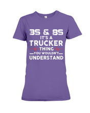 Load image into Gallery viewer, 3S And 8S Trucker Lovers Black T-Shirt Ladies Tee