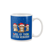 Load image into Gallery viewer, Merry Ottermas All Of The Otter Reindeer Black T-Shirt Mug