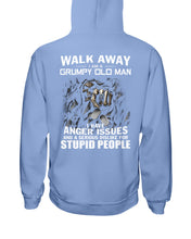 Load image into Gallery viewer, Grumpy Old Man Anger Issue For Stupid People Black T-Shirt Hoodie