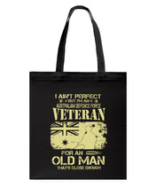 Load image into Gallery viewer, Veteran Australian Defence Force Gift For Grandpa Family Tee Basketweave Tote Bag