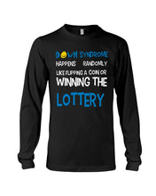 Load image into Gallery viewer, Down Syndrome Lottery Black T-Shirt Gift Unisex Long Sleeve