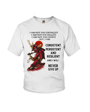 Load image into Gallery viewer, Samurai Consistent Persistent Resilient Quote T-Shirt Youth Tee