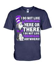 Load image into Gallery viewer, Fibromyalgia Anywhere Break Cancer Spirit T-Shirt Guys V-Neck