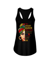 Load image into Gallery viewer, January Queen 3 Sides Horoscopes T-Shirt Ladies Flowy Tank