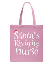 Load image into Gallery viewer, Santa's Favorite Nurse Basketweave Tote Bag