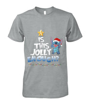 Load image into Gallery viewer, Cute Stitch Is This Jolly Enough Christmas Gift Tee Guys Tee