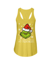 Load image into Gallery viewer, The Grinch Stole My Pancreas Ladies Flowy Tank