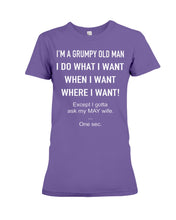 Load image into Gallery viewer, Grumpy Old Man May Wife Black Quote T-Shirt Ladies Tee