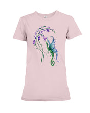Load image into Gallery viewer, Dragon With Butterfly Wings Dragon Flowers Ladies Tee