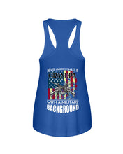 Load image into Gallery viewer, Never Underestimate A Grandpa Black T-Shirt Ladies Flowy Tank