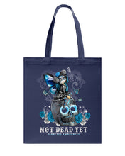 Load image into Gallery viewer, Diabetes Awareness Skull Custom Graphic Tee Basketweave Tote Bag