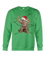 Load image into Gallery viewer, Elephant Color Light Christmas Gift Tee Sweatshirt