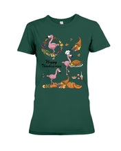 Load image into Gallery viewer, Flamingo Happy Thanksgiving Ladies Tee