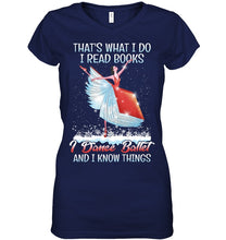 Load image into Gallery viewer, Girl Loves Reading Book And Dance Ballet Gift For Girls T-Shirt Ladies V-Neck