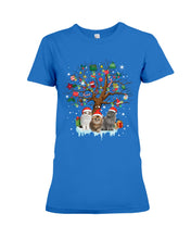 Load image into Gallery viewer, Christmas Tree Cat Lovers Cute Funny T-Shirt Ladies Tee