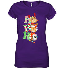 Load image into Gallery viewer, Santa Claus Ho Ho Ho Christmas Gift For Guinea Pigs Lovers Ladies V-Neck