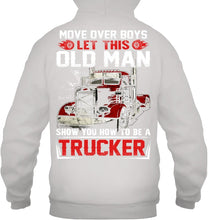 Load image into Gallery viewer, Old Trucker Move Over Boys Black T-Shirt Hoodie