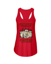 Load image into Gallery viewer, Solve Most Problems Camera Map Photography T-Shirt Ladies Flowy Tank