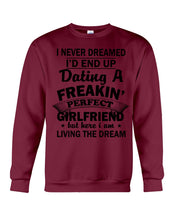 Load image into Gallery viewer, Boyfriends To Perfect Girlfriend Quote Couple T-Shirt Sweatshirt