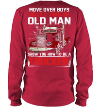 Load image into Gallery viewer, Old Trucker Move Over Boys Black T-Shirt Unisex Long Sleeve