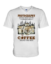 Load image into Gallery viewer, Solve Most Problems Camera Map Photography T-Shirt Guys V-Neck