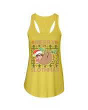 Load image into Gallery viewer, Merry Slothmas Christmas Gift For Kids Family Gift T-Shirt Ladies Flowy Tank