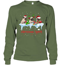 Load image into Gallery viewer, Pug Christmas Gift Black T-Shirt Unisex Long Sleeve