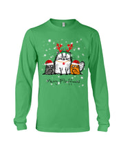Load image into Gallery viewer, Merry Fluffmas Cute Cats Gift For Cat Lovers Unisex Long Sleeve