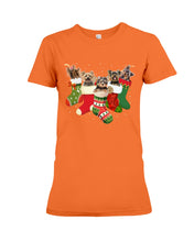 Load image into Gallery viewer, Yorkies In The Socks For Yorkie Lovers Christmas Gift Ladies Tee