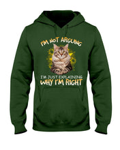Load image into Gallery viewer, Cat Lovers T-Shirt Not Arguing Just Explaining Hoodie