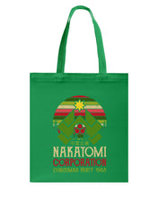 Load image into Gallery viewer, Christmas Nakatomi Corporation 1988 T-Shirt Basketweave Tote Bag