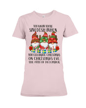 Load image into Gallery viewer, Swedish Christmas Gnome Cute Gift Tee Ladies Tee