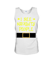 Load image into Gallery viewer, Santa Claus I See Naughty People Christmas T-Shirt Unisex Tank Top