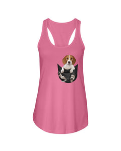 Beagle In The Pocket Funny T-Shirt Ladies Flowy Tank