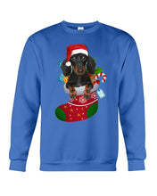 Load image into Gallery viewer, Dachshund In A Sock Christmas Cute Gift For Dachshunds Lovers Sweatshirt