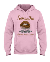 Load image into Gallery viewer, Samantha A Mouth She Can't Control Lipsquote Name T-Shirt Hoodie